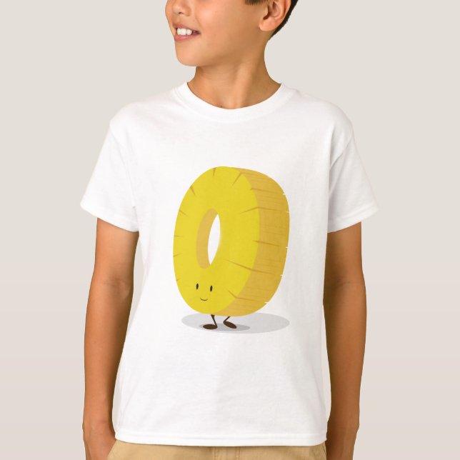 Lächelnde Ananas-Scheibe T-Shirt (Vorderseite)