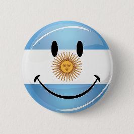 Lächelnde Argentinien-Flagge Button