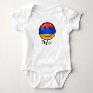 Lächelnde armenische Flagge Baby Strampler