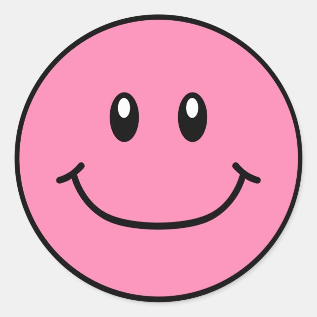 Lächelnde Aufkleber für das Gesicht Pink 0001 (Vorderseite)