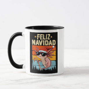 Lächelnde Axolotl Feliz Navidad Tasse - Vintage