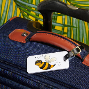 Lächelnde Biene Lustiger Hummel-Charakter Gepäckanhänger