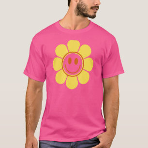 Lächelnde Blume Happy Sunshine Sonnig Niedlich Vin T-Shirt