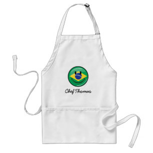 Lächelnde brasilianische Flagge Schürze