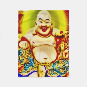 Lächelnde Buddha-Spritzpistolen-Kunst-Fleece-Deck Fleecedecke