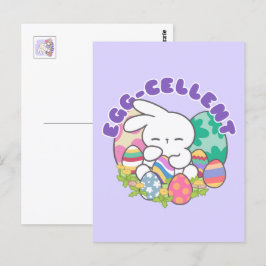 Lächelnde Bunny & Ostereier - Eierkeller Frühling Postkarte