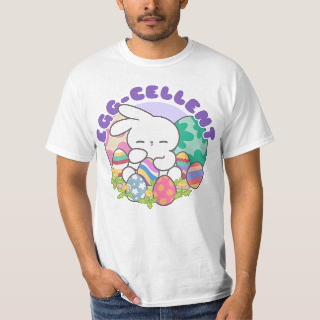 Lächelnde Bunny & Ostereier - Eierkeller Frühling T-Shirt (Vorderseite)