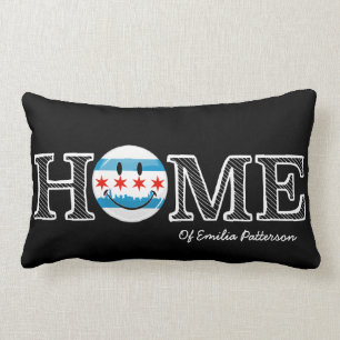 Lächelnde Chicago-Flagge Housewarmer Lendenkissen