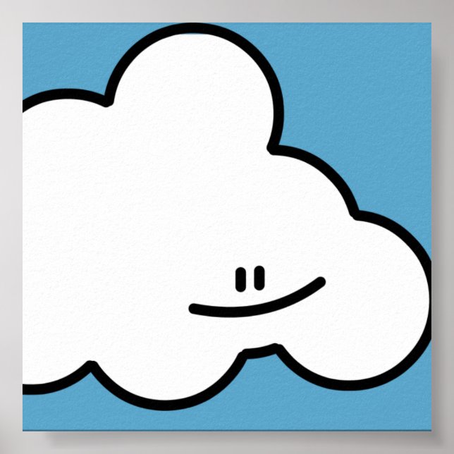 Lächelnde Cloud Print Poster (Vorne)