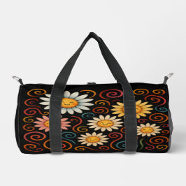 Lächelnde Daisien und Wirbel Duffle Bag