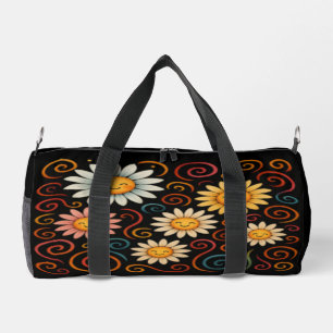 Lächelnde Daisien und Wirbel Duffle Bag