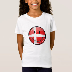 Lächelnde dänische Flagge T-Shirt