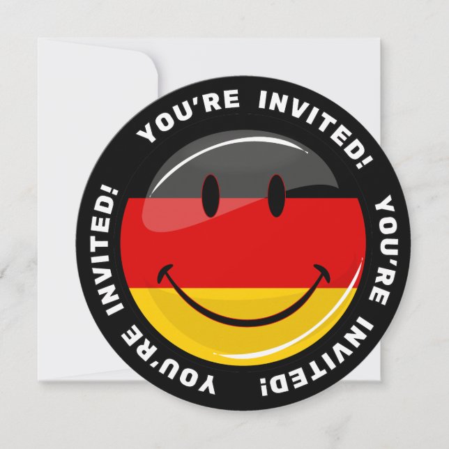 Lächelnde deutsche Flagge Einladung (Vorderseite)
