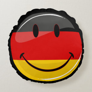 Lächelnde deutsche Flagge Rundes Kissen