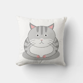 Lächelnde dicke Katze Standard mit Muster auf dem Kissen