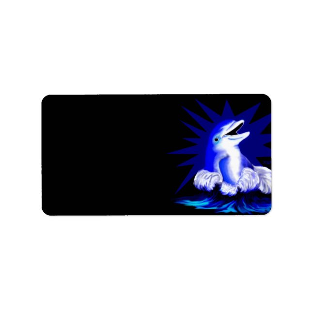 Lächelnde Dolphin Adressaufkleber (Vorne)
