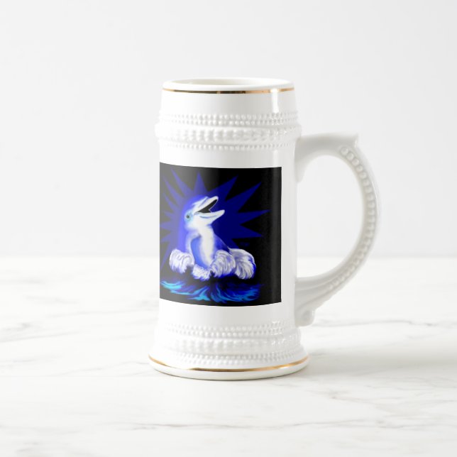 Lächelnde Dolphin Bierglas (Rechts)