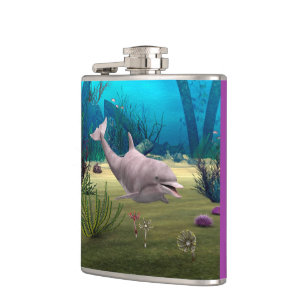 Lächelnde Dolphin Flachmann