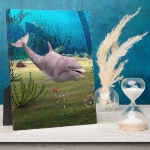 Lächelnde Dolphin Fotoplatte