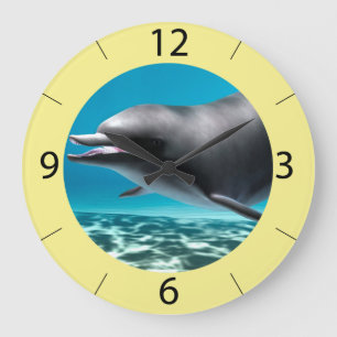 Lächelnde Dolphin Große Wanduhr