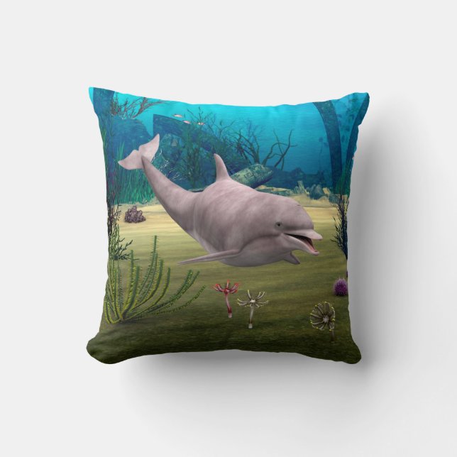 Lächelnde Dolphin Kissen (Vorderseite)