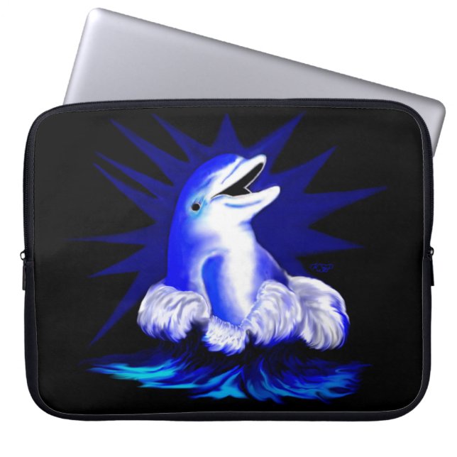 Lächelnde Dolphin Laptopschutzhülle (Vorderseite)