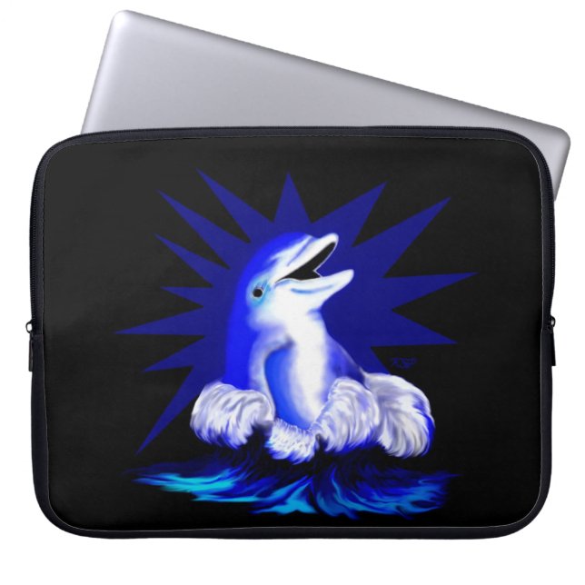 Lächelnde Dolphin Laptopschutzhülle (Vorderseite)