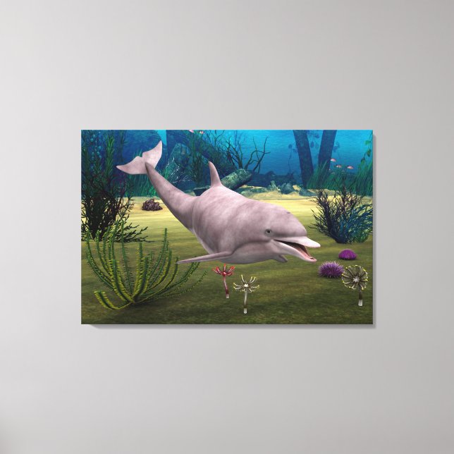 Lächelnde Dolphin Leinwanddruck (Vorderseite)