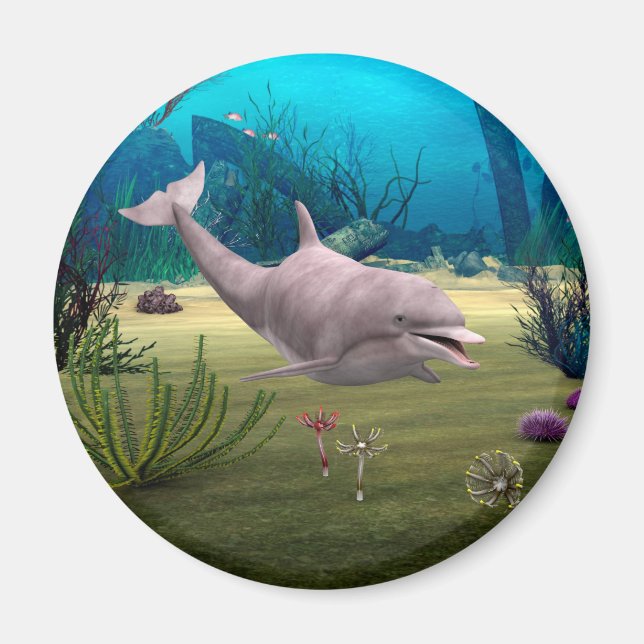 Lächelnde Dolphin Magnet (Vorne)