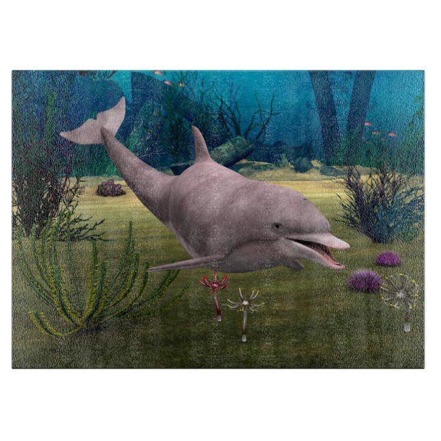 Lächelnde Dolphin Schneidebrett (Vorderseite)