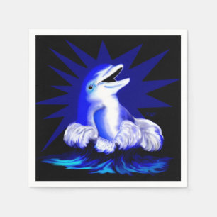 Lächelnde Dolphin Serviette