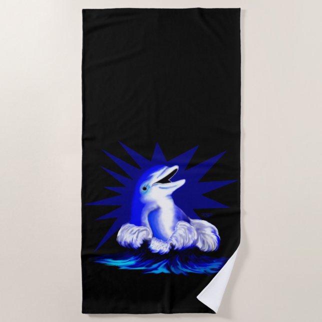 Lächelnde Dolphin Strandtuch (Vorderseite)