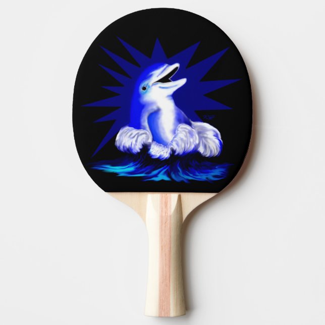 Lächelnde Dolphin Tischtennis Schläger (Vorderseite)