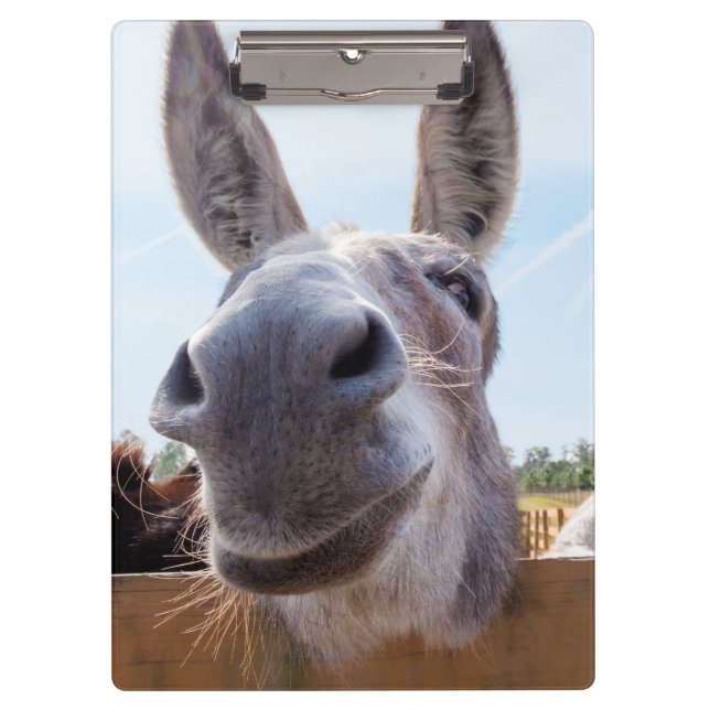 Lächelnde Donkey-Zwischenablage Klemmbrett (Vorderseite)