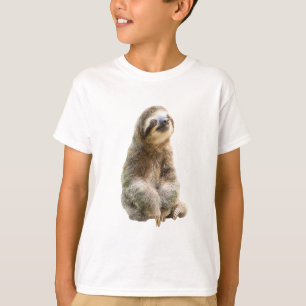 Lächelnde Dreifingerfaultier-Porträt Kinder T-Shirt