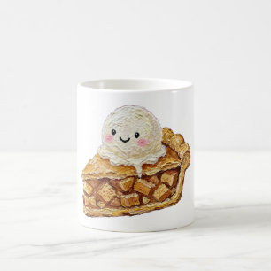Lächelnde Eiscreme-Apfelkuchen-Tasse Kaffeetasse