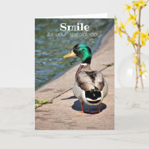Lächelnde Ente Geburtstagskarte Karte