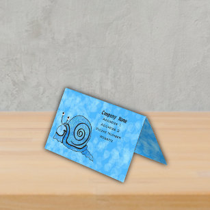 Lächelnde Fantasie Schnecke Abstrakte blaue Muster Visitenkarten