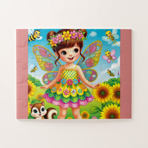 "LÄCHELNDE FEE UND SONNENBLUMEN" PUZZLE