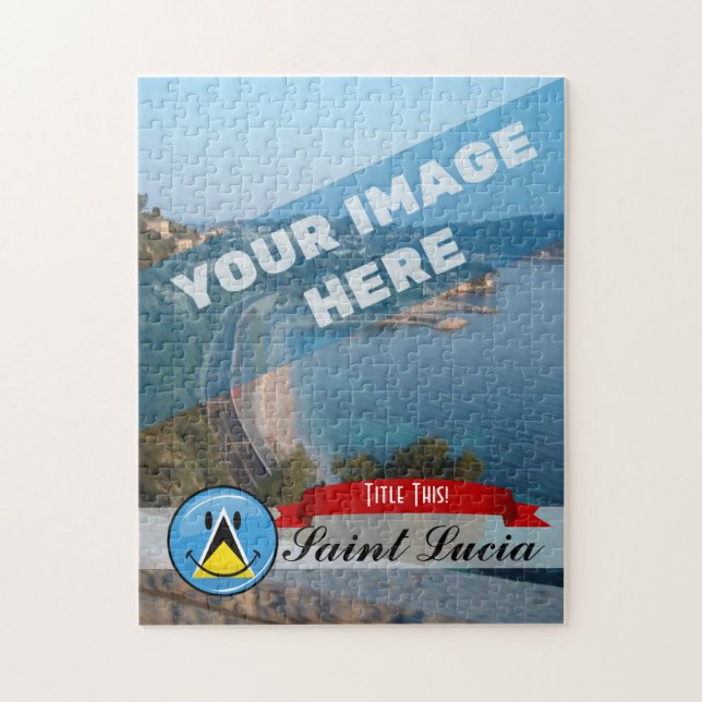 Lächelnde Flagge von Saint Lucia (Vertikal)
