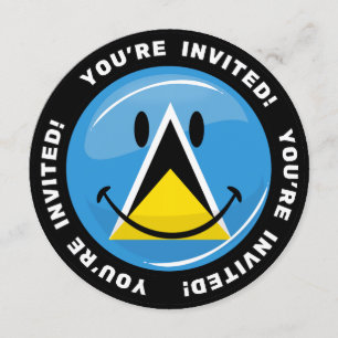 Lächelnde Flagge von Saint Lucia Einladung