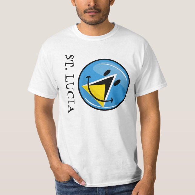 Lächelnde Flagge von Saint Lucia T-Shirt (Vorderseite)