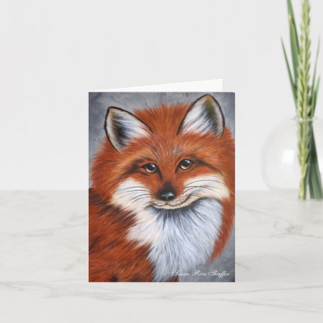 Lächelnde Fox-Anmerkungs-Karte Karte (Vorderseite)