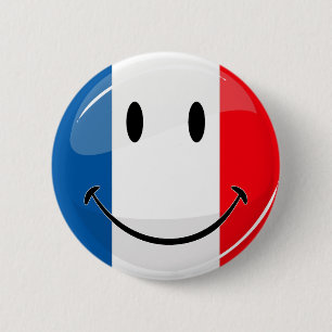 Lächelnde französische Flagge Button