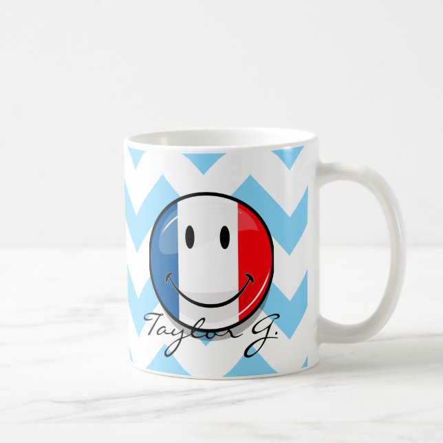 Lächelnde französische Flagge Kaffeetasse (Rechts)