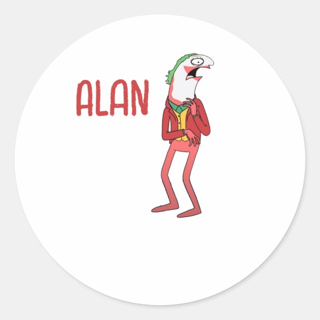 Lächelnde Freunde Alan Runder Aufkleber (Vorderseite)