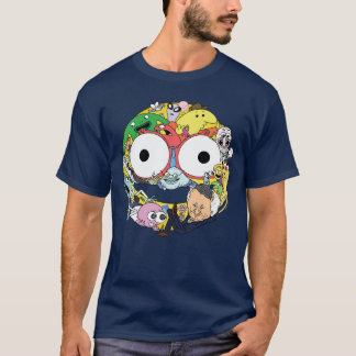 Lächelnde Freunde Smiley-Gesicht Charakter Collage T-Shirt