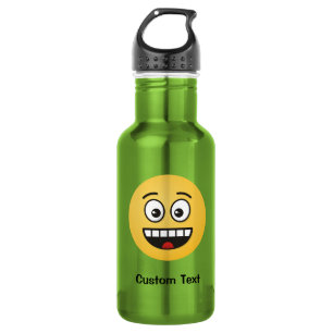 Lächelnde Gesichtshälfte mit Open Mouth Water Flas Edelstahlflasche