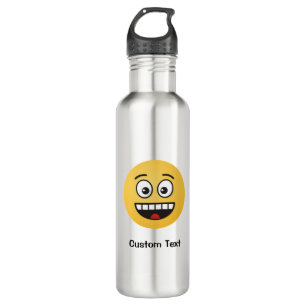 Lächelnde Gesichtshälfte mit Open Mouth Water Flas Edelstahlflasche