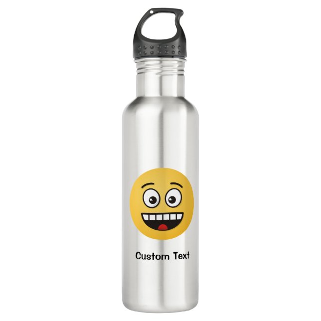 Lächelnde Gesichtshälfte mit Open Mouth Water Flas Edelstahlflasche (Vorderseite)